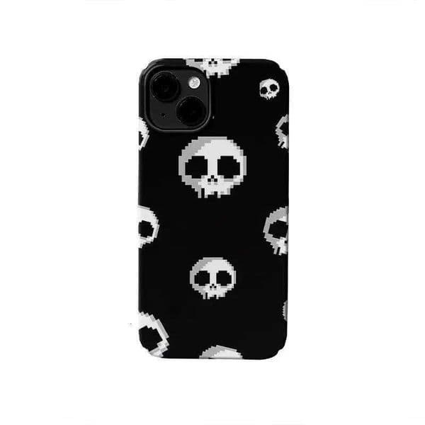 Luxury Clmj Black White Skeleton Phone Case for iPhone 17 16 15 14 13 12 11 Air Pro Max X XS XR XSMax 8 Plus Glossy Film Hard PC 26L0324