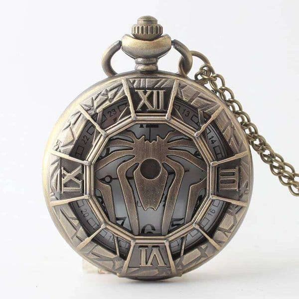 Steampunk Antique Hollow Quartz Watches Spider Cutout Men Women Necklace Chain Clock Pocket Fob Watch