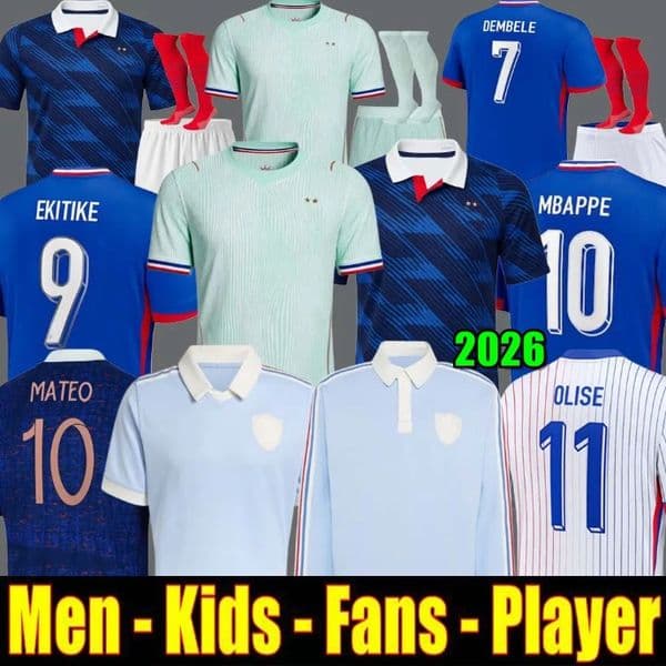 french soccer jersey 25 26 MBAPPE BARCOLA OLISE EKITIKE 2025 2026 DEMBELE Maillots de football shirt equipement de foot Men kids kit enfants France 120TH RUGBY