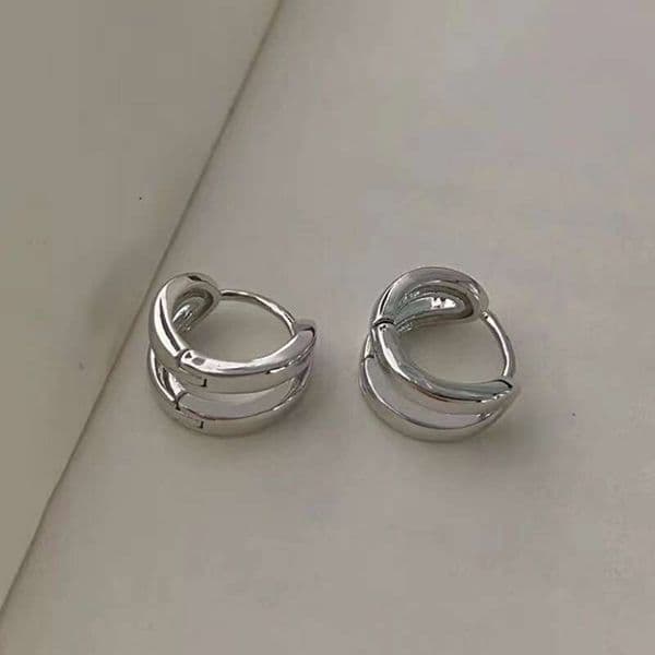 2025 Simple Versatile Double-Layer Plain Hoop Earrings, Trendy on Instagram, Unique Minimalist Style, Elegant and Sophisticated Ear Accessories