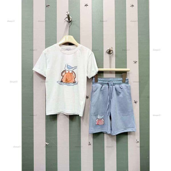 Luxury baby set short-sleeved boys girls tracksuits kids designer clothes Multiple animal prints T-shirt and shorts A149X05N042