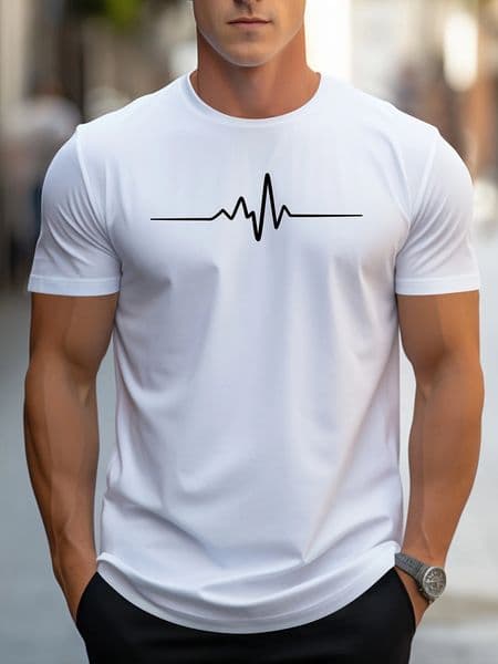 Mens 100 cotton summer loose size Creative Graphic printed slim fit casual sports round neck short sleeved T-shirt top 260319