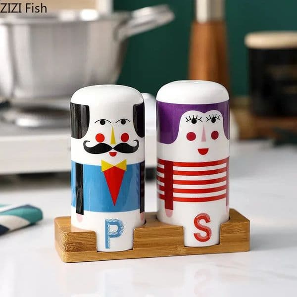Creative Ceramic Spice Bottle and Toothpick Container Kitchen Salt and Pepper Storage Bottle Decor Home Condiment Storage Bottle 260318