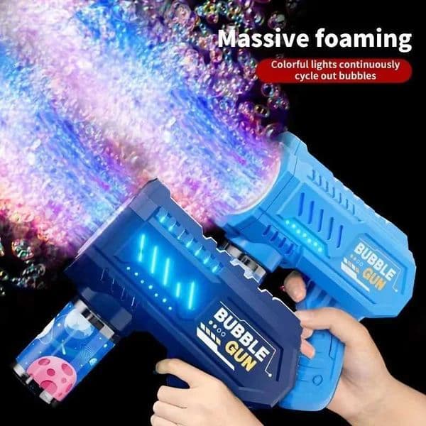 Fully Automatic Bubble Gun Rocket Bubbles Machine Automatic Blower with Bubble Liquid Toys for Kids Beach Outdoor Bubble Gifts K260324