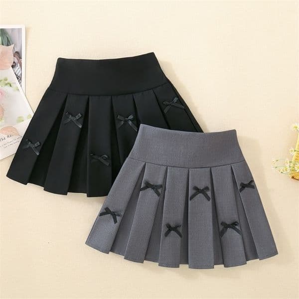 4918 Girls Solid Color Pleated Skirt Autumn Spring Little Girls Skirt Korean Childrens College Style Skirt 260305ww