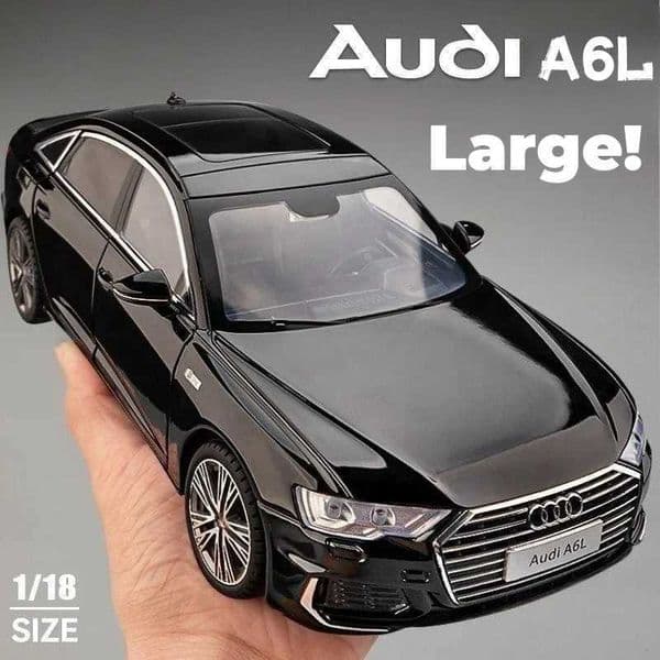 1/18 Audi A6L Toy Car Diecast Alloy Metal Model Miniature Pull Back Sound Light Doors Openable Collection Gift For Boy Children S251211