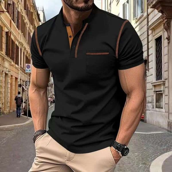 Designer Clothes Summer New The most fashionable Men's Short-Sleeve T-Shirt, Foreign Trade Independent Station, Quick-Dry Casual American Style Henley Polo