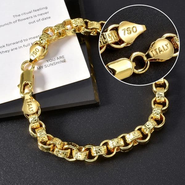 18k Gold Plated Italy 750 Bracelet Copper Braided Shaped Bracelet Hip-Hop Daily Men Women Jewelry Accessories For Friends Gifts 260324