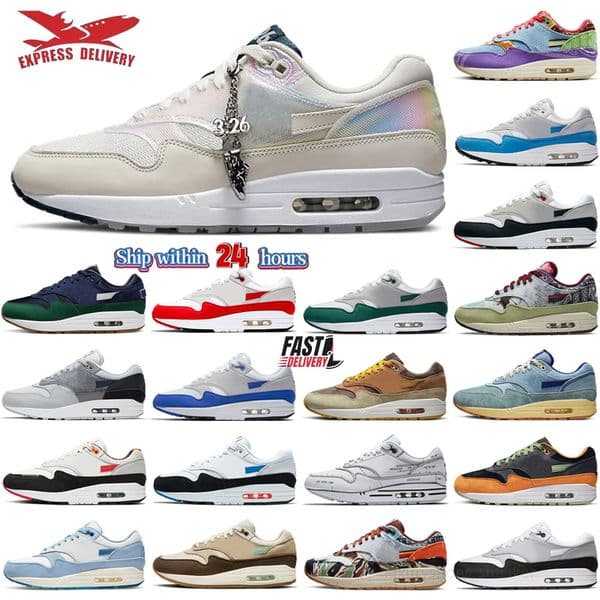 87 Running Shoes 1 Patta Waves Blueprint Wabi Sabi Monarch Noise Aqua Maroon 87s Baroque Brown Saturn Gold Cave Stone 1s Sports Sneakers men women