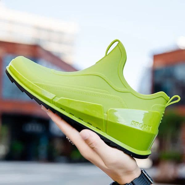 Fashion Mens Sports Rain Boots Ankle Waterproof Shoes Low Top Kitchen Shoes Fishing Shoes Summer Slip On Anti-slip boots 260323