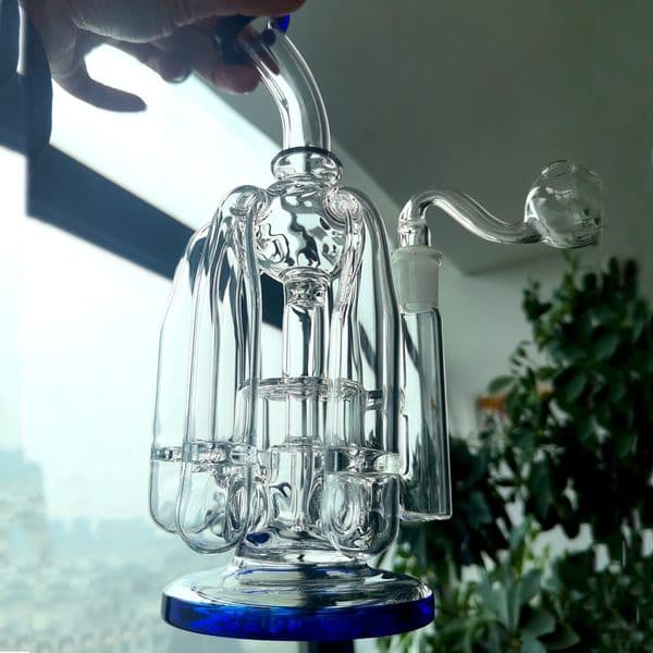 Glass Bong Recycler Bubbler Hookahs Shashi heady Percolator Water Bongs Thick Glass Smoking Water Pipe with 14mm bowl