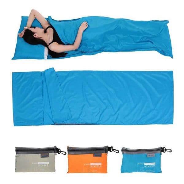 TOMSHOO 70210CM Outdoor Travel Camping Hiking Polyester Pongee Healthy Sleeping Bag Liner with Pillowcase Business Trip Hotel H2603231