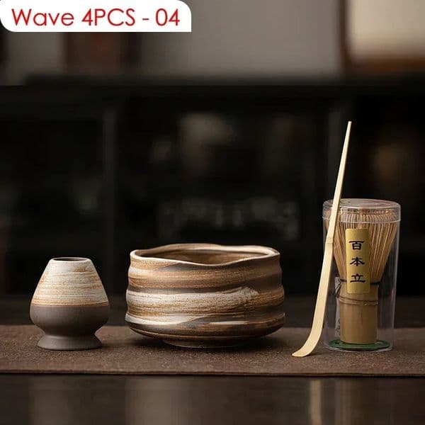 4PCS Japanese Matcha DIY Tea-Making Tools Bamboo Matcha Whisk Scoop Bowl Tea Whisk Brush Suits Ceremony Accessories 260318