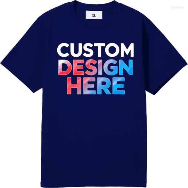 Men's T Shirts For Man Text Here Fashionable Summer Shirt Custom Design Short Sleeve Daily Wear Tailor-made Oneck Tees Personalized