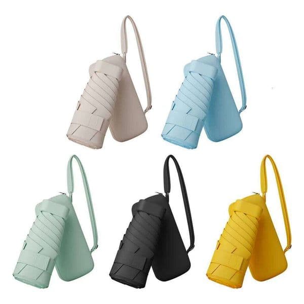 Mini Travel Sun Purse With Case Lightweight Tiny Pocket Sunny and Rainy Dual-use Umbrella for Women Girls 26Y0324