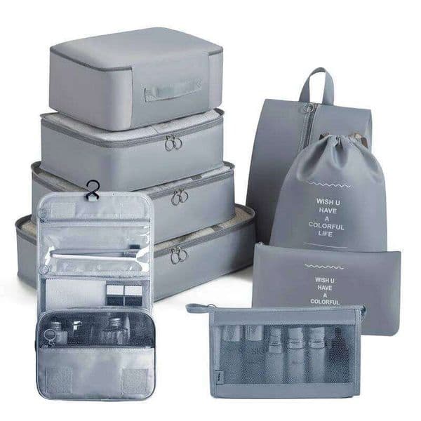 9Pcs/set High Quality Luggage Storage Bags For Packing Cube Clothes Underwear Cosmetic Travel Suitcase Organizer Bag Pouch 26Y0324