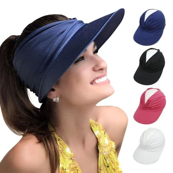 Wide Brim Hats Summer For Women Sun Hat Empty Top Foldable Portable Outdoor Sunshade Beach Accessories Protection Sunhat Female Casual