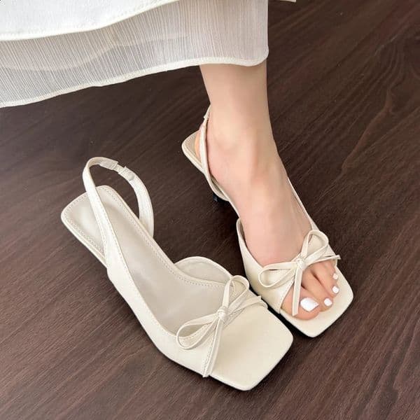 Summer Open Toe Thick Heel Women Sandals Fashion Butterfly-knot Stripper Party Shoes Ladies Elegant Singbacks Sandalias 260319