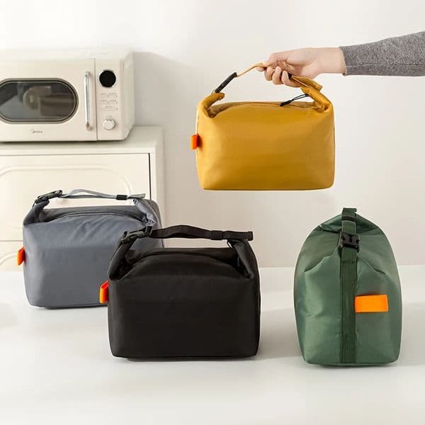 Solidcolor foldable portable insulated lunch bag thickened aluminum foil Oxford cloth nonfood contact 260324