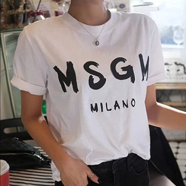 2026 Summer Top Halfsleeved Korea Loose and Simple Letter Printing O Neck Cotton Shortsleeved Tshirt Womens Y2k Clothes 260324BJ