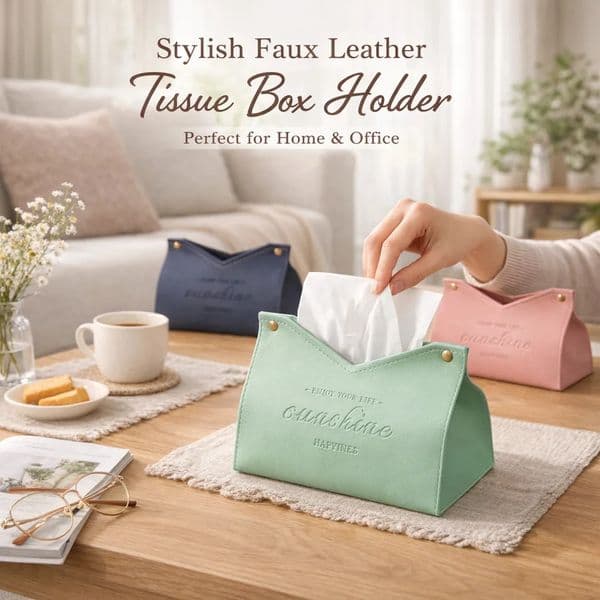 Elegant Leather Tissue Box Storage Container For Kitchen Living Room Home Decor Minimalist Solid Color Napkin Holder Boxes 260325