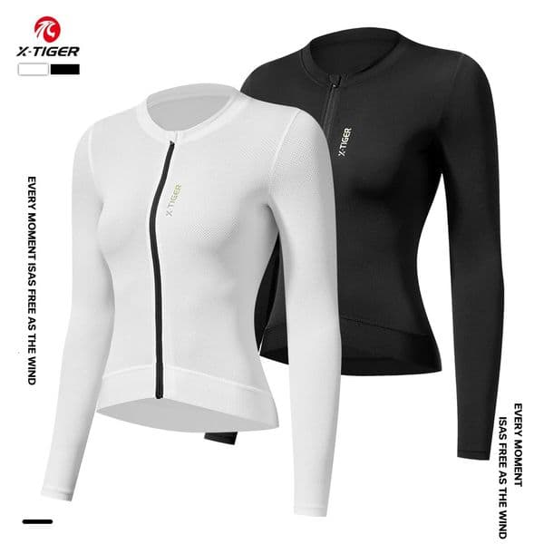 X-TIGER Womens Pro Long Cycling Jersey Autumn Road Bike Jersey UV Protective MTB Bicycle Clothing Breathable Cycling Jersey 260324BJ