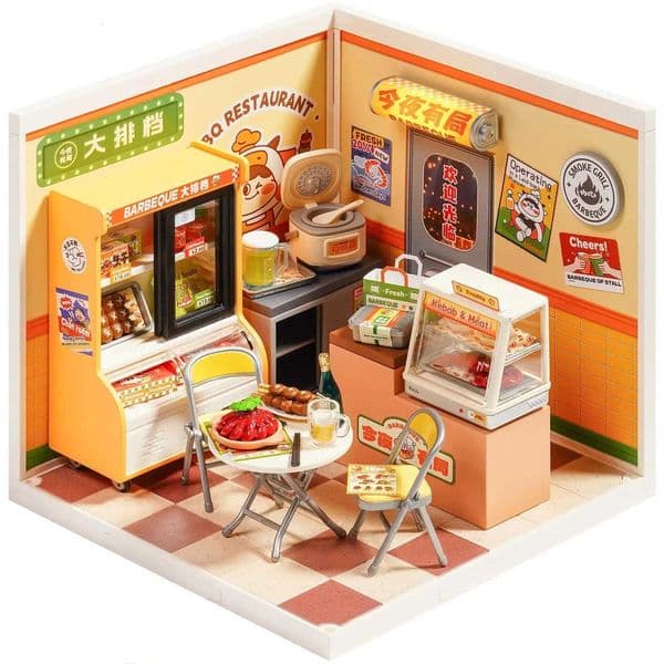 Rolife Night Out Food Stall DIY Modern Miniature House Themed Restaurant Assembly Model Kit For Model Enthusiasts Kids Adults X260325