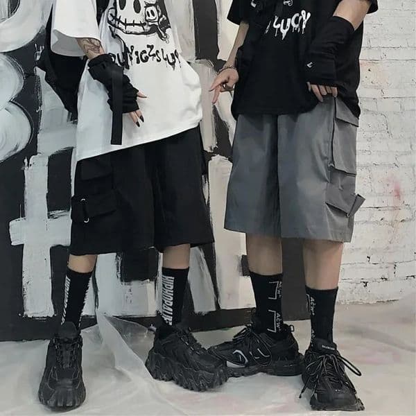 Lucyever Streetwear Hip Hop Cargo Short Vintage Harajuku High Waist Y2K Shorts Summer Pockets Unisex Bf Pants Woman 260312BANJIA
