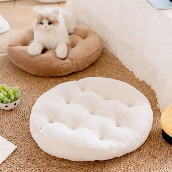 Milk velvet futon cushion, tatami mat, Japanese style cushion, Zen meditation circular cushion, office long cushion