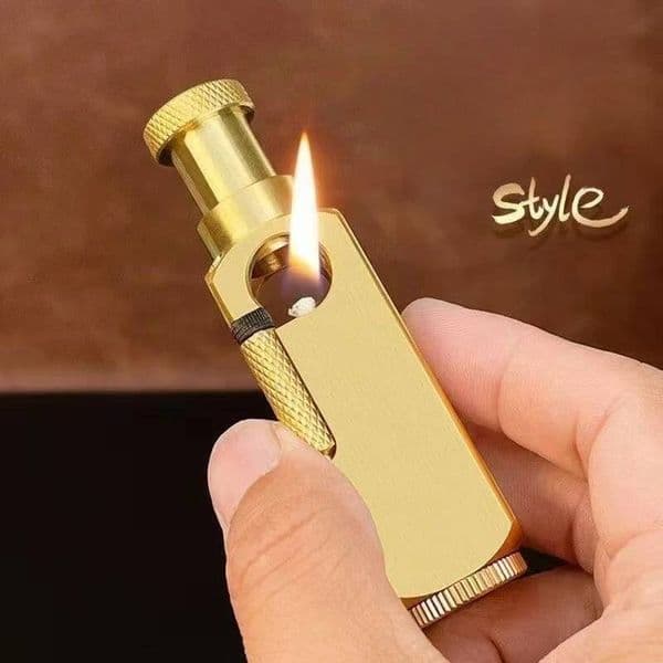 Heavy-Duty Handmade Brass Kerosene Side-Sliding Ignition Special-Shaped Retro Lighter Collection Men's Series Lighters