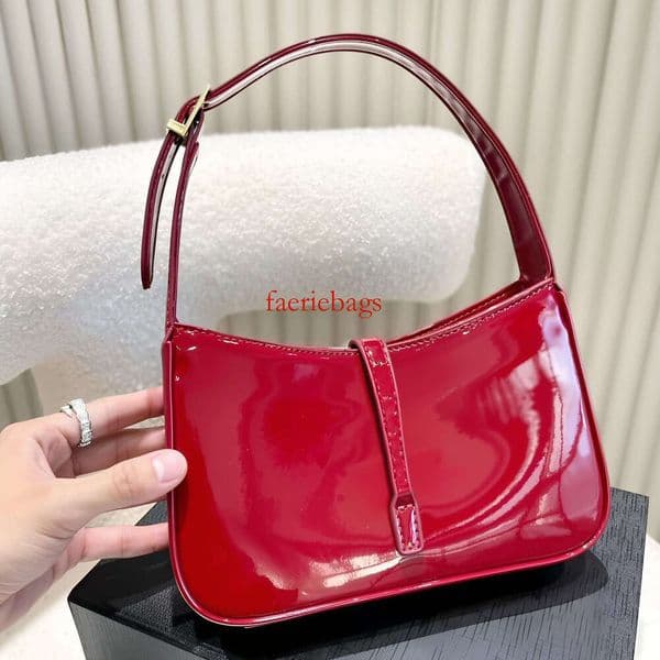 Designer bag Shoulder Luxury bag sac Le 5A7 Hobo High Quality Women's handbag Purse Underarm Patent Leather Cowhide Wandering Bag Gold Label Black Evening Bags 01