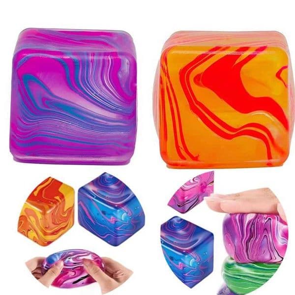Squishy Ice Cube Fidget Toys Squeeze Party Favors Gifts Anti-Stress Fidget Toy Colorful Squishy Simulated Ice Cube Gifts C260325