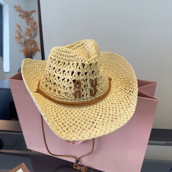 Straw Hat Designer Bucket Hat New Women's Simple And Versatile Outdoor Summer Beach Sunshade Cap