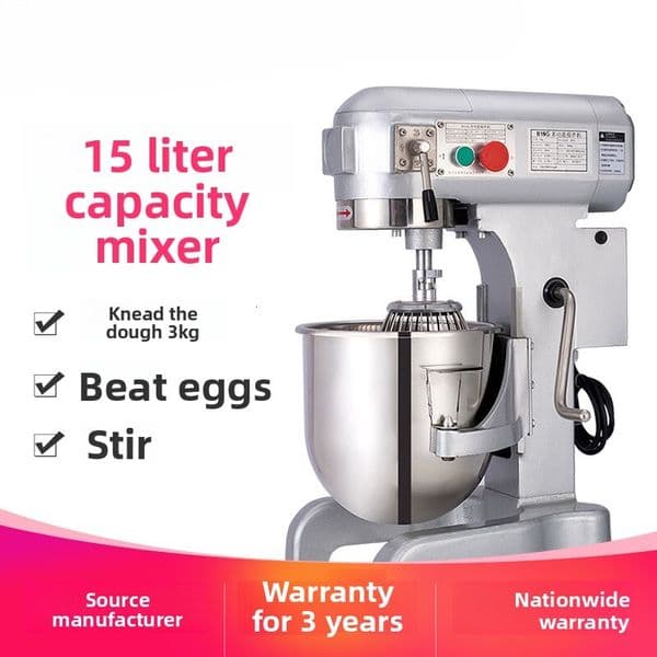 Chef Dough Mixer Commercial Multi-Functional Automatic Stirring Egg Beating Fresh Milk Kneading Machine 15L