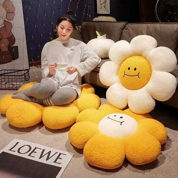Sunflower Pillow Sofa Living Room Floor Flower Window Cushion Petal Backrest Light Luxury Bedhead Pillow Childrens Seat Cushion H260325