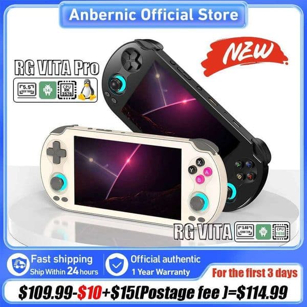ANBERNIC RG VITA/RG VITA Pro Handheld Console Android Retro Game Player 5000mAh Supports RixelHK Wifi Online Multi-player 26W0325
