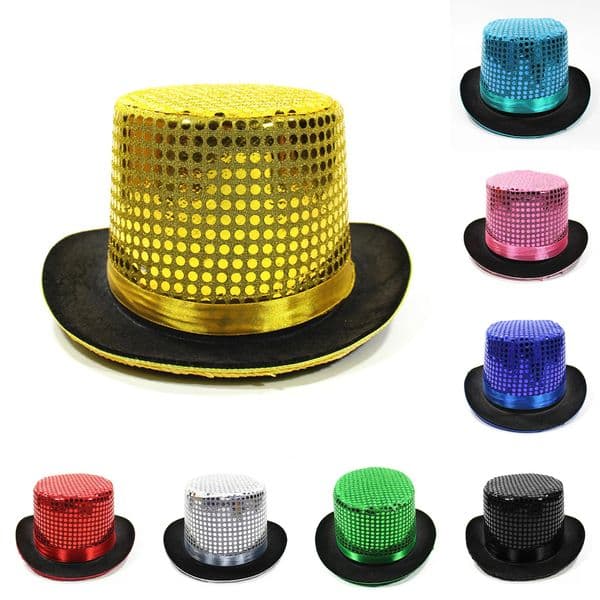 Magician Top Hat Jazz Sparkling Mirror Hat Male And Female Comedians Performing Hats Stage Lighting Focusing Hat 260325