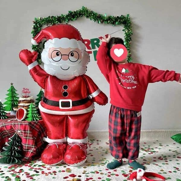 90cm Standing Santa Claus Foil Balloon Large Foil Balloon for Christmas Holiday Party Decorat 2026 New Year Birthday Easter Gift S25128
