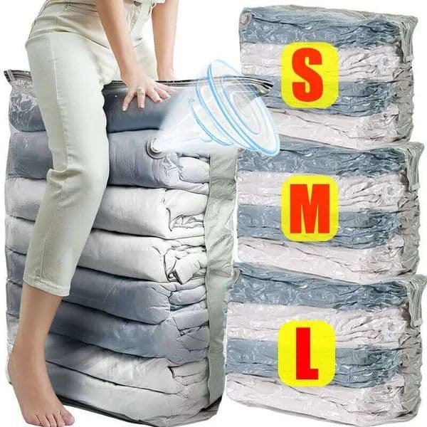 No Need Pump Vacuum Bags Cube Large Capacity Space Saver Storage for Storing Clothes Blanket Quilt Compression Organizer Bag 26Y0325