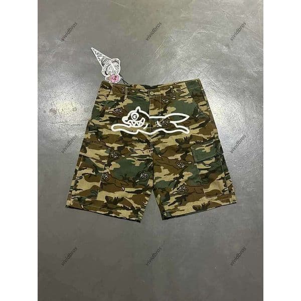 26ss Icecream Running Dog Trendy American Brand Camouflage Cargo Shorts Multi-Pocket Casual Outdoor Short Pants