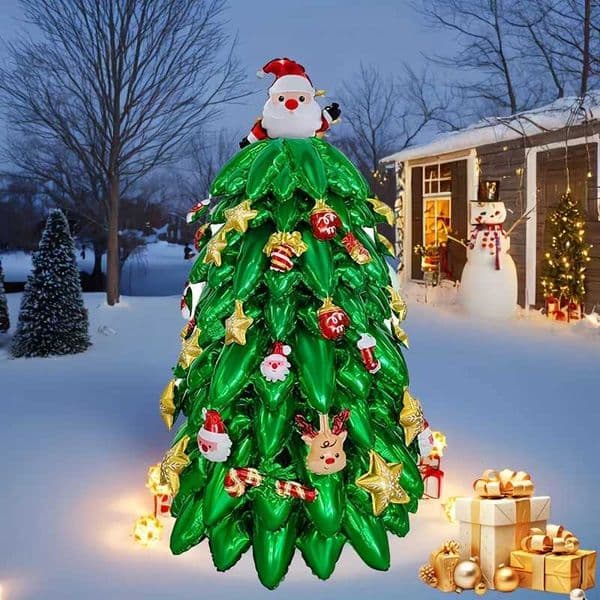 1 Christmas standing balloon 9 combination Christmas tree balloon set birthday party family gathering wedding decoration S25128