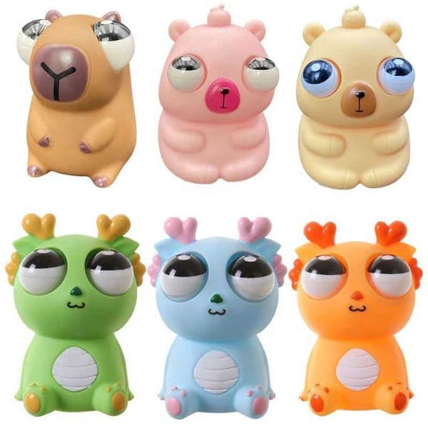 Pop Eye Squeeze Cartoon Animal Sensory Toys Fun Novetly Fidget Stress Relief Anxiety Eyeball Bouncing Toy Gifts for Kids Adults C260325 C260327