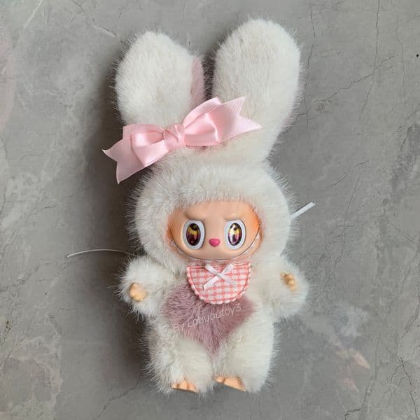 THE MONSTERS 18cm Small Labubu Rabbit Vinyl Plush Pendant Doll Handmade Custom Cute Bunny Figure Toys For Kids YIZHIXING