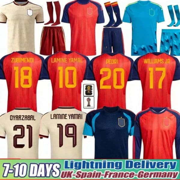 Spain Jersey 2026 World Cup Camiseta Espana Soccer Jerseys PEDRI GAVI LAMINE YAMAL MORATA Carvajal OLMO FERRAN RODRIGO SPANISH Men Woman Kid Kit Football Shirt Top