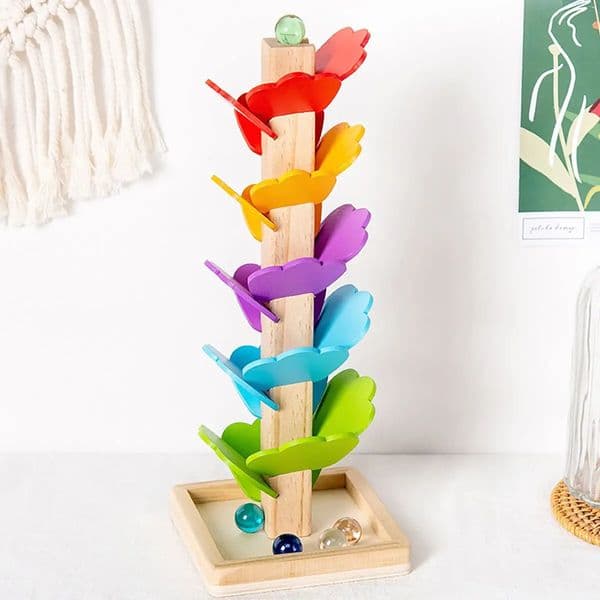 Childrens music tree toys wooden beads rainbow petals puzzle building blocks early education falling leaves rolling balls 260324
