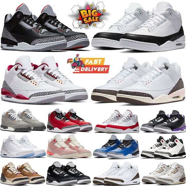 Designer 3s Basketball Shoes Orange Citrus World's Best Dad True Blue Pure Money Black Cement SoleFly Miami Black Cat Family Affair Men Women trainers Sneakers
