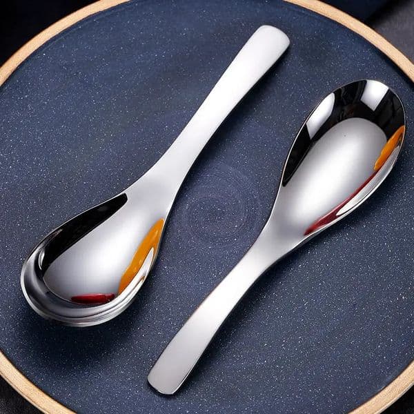 5pcs 304 Stainless Steel Spoons Dinner Spoon Thickened Coffee Dessert Kitchen Tableware Set 260325BJ