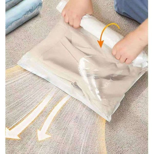 2 Hand Roll Compression Bags Clothes And Blankets Vacuum For Non Pumping Sealed Bag Travel Storage 26Y0325