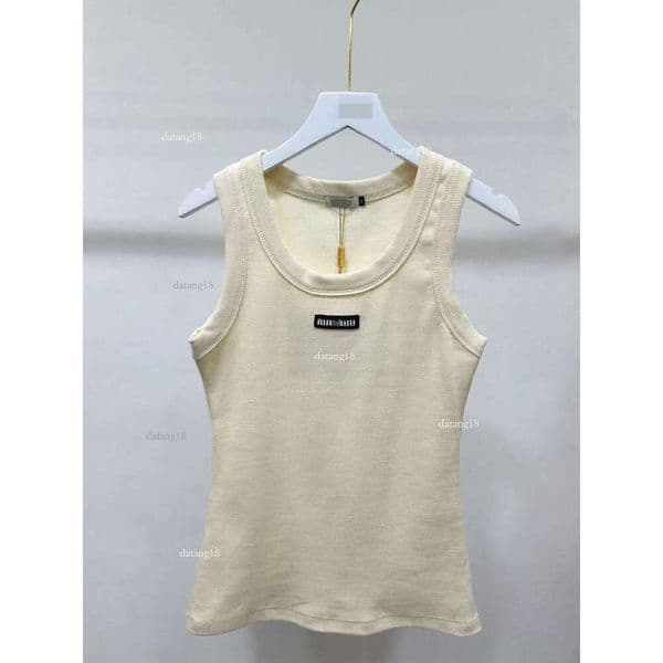 mius top Summer Womens Tank Tops Luxury Designer Tanks Women Sleeveless Camis Shirt Short Tee Embroidery Woman Teeshirts Tshirts Lady Backless Clothing Tops b69