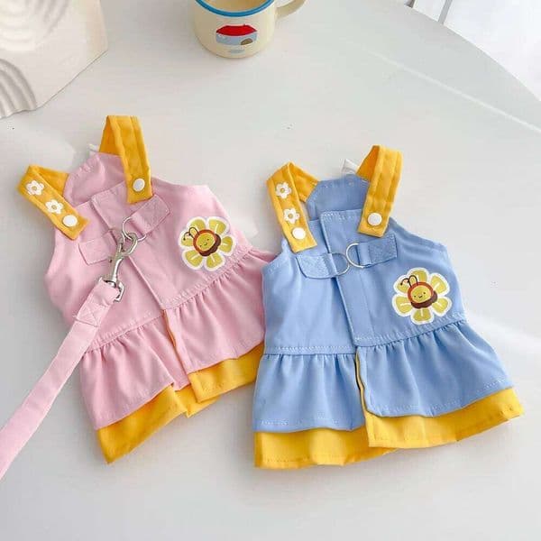 Cute Bee Puppy Lead Pet Dog Harness Vest Dresses Outdoor Cat Walking Apparel Accessories Things For Chihuahua Dachshund Pug Bamubi